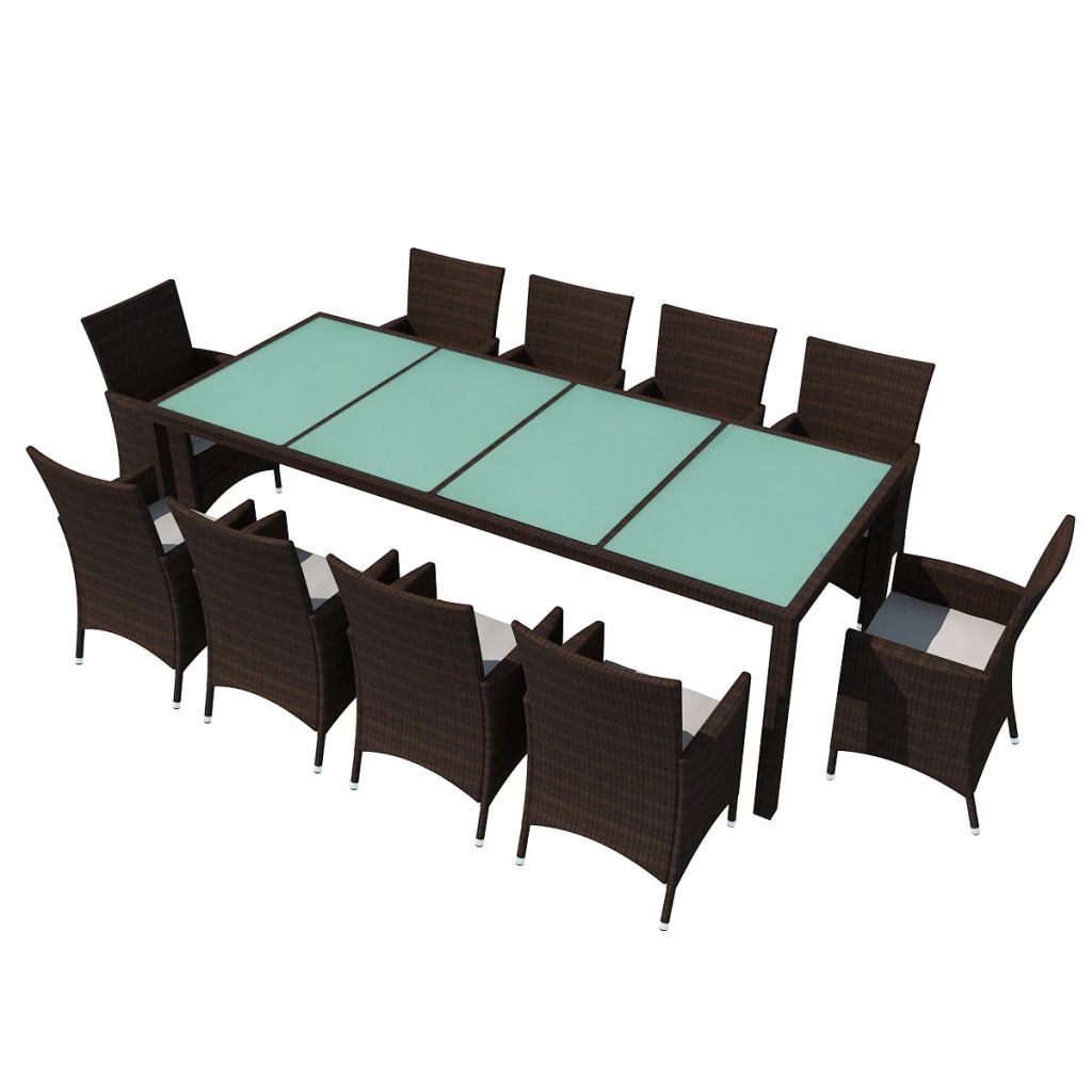 Picture of  CB20706 Poly Rattan Outdoor Dining Set&#44; Brown