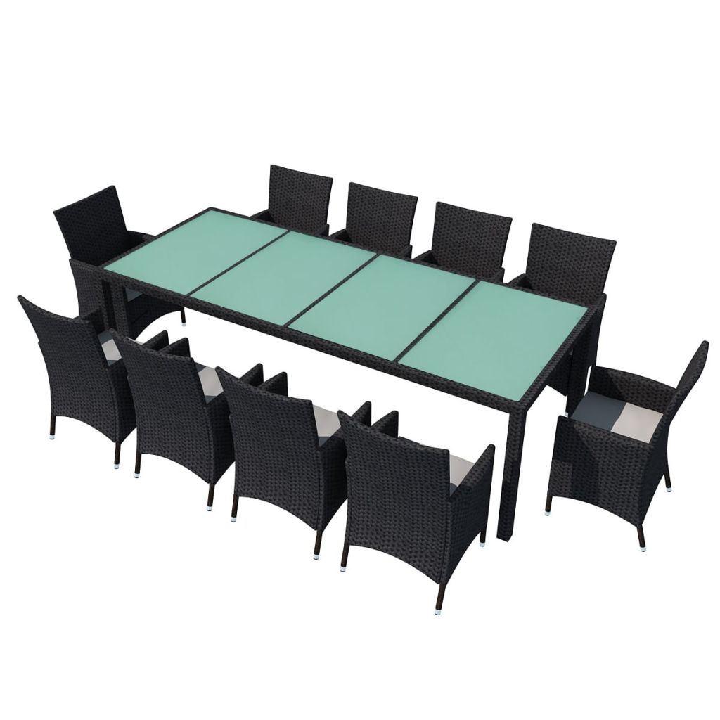 Picture of  CB20707 Poly Rattan Outdoor Dining Set&#44; Black