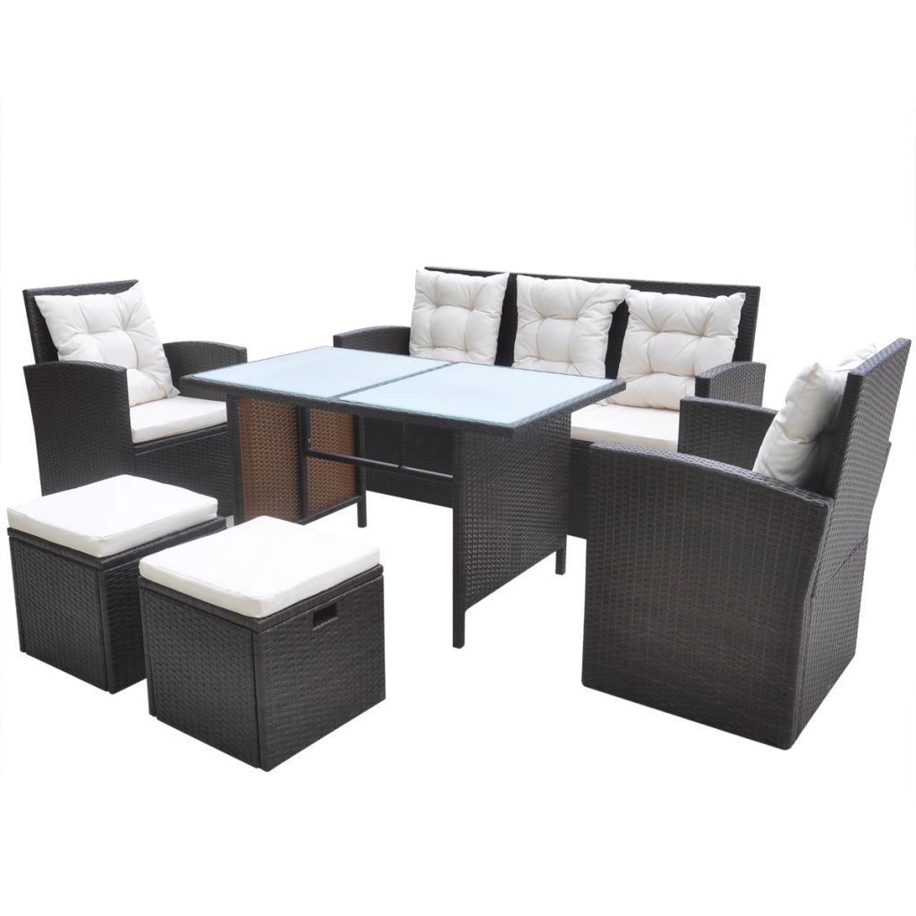 Picture of  CB20717 Poly Rattan Outdoor Dining Set&#44; Brown