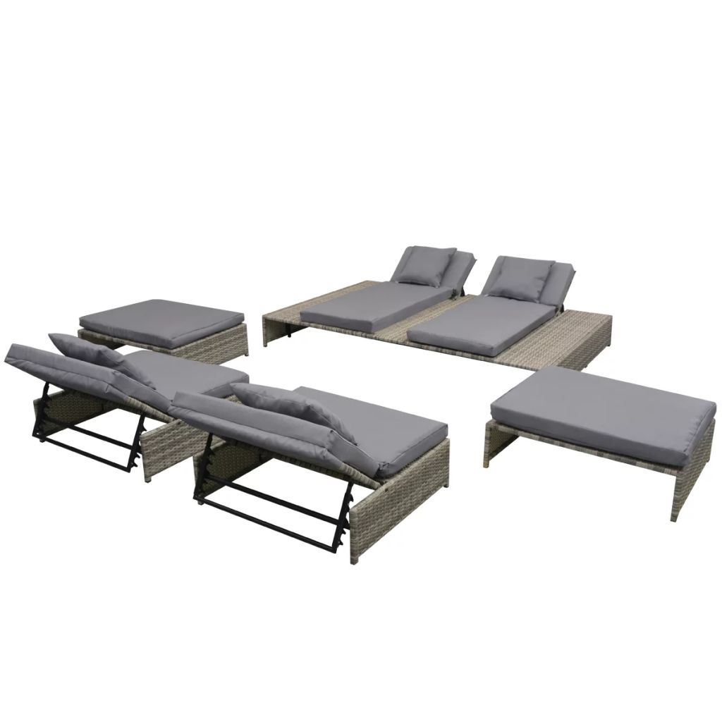 Picture of  CB20780 Poly Rattan Outdoor Lounge Set&#44; Gray