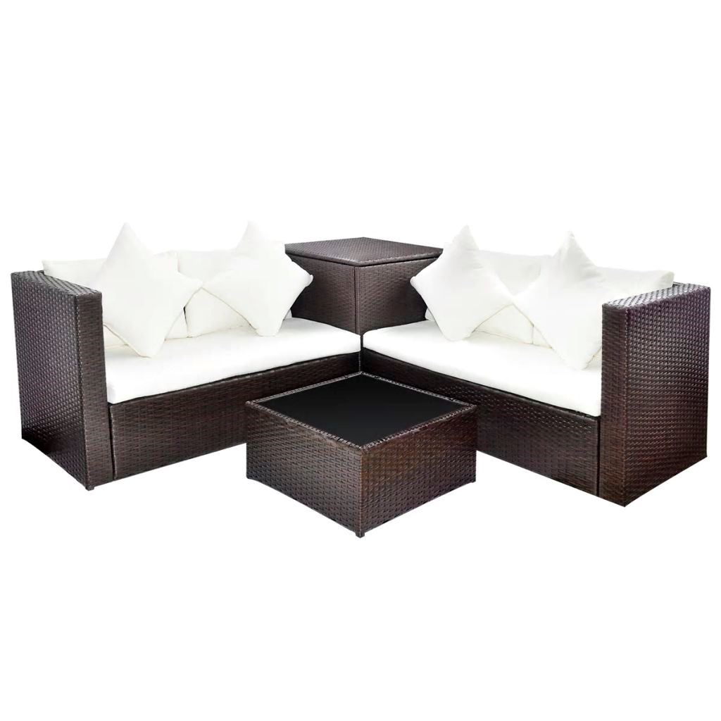 Picture of  CB20781 Poly Rattan Outdoor Lounge Set&#44; Brown