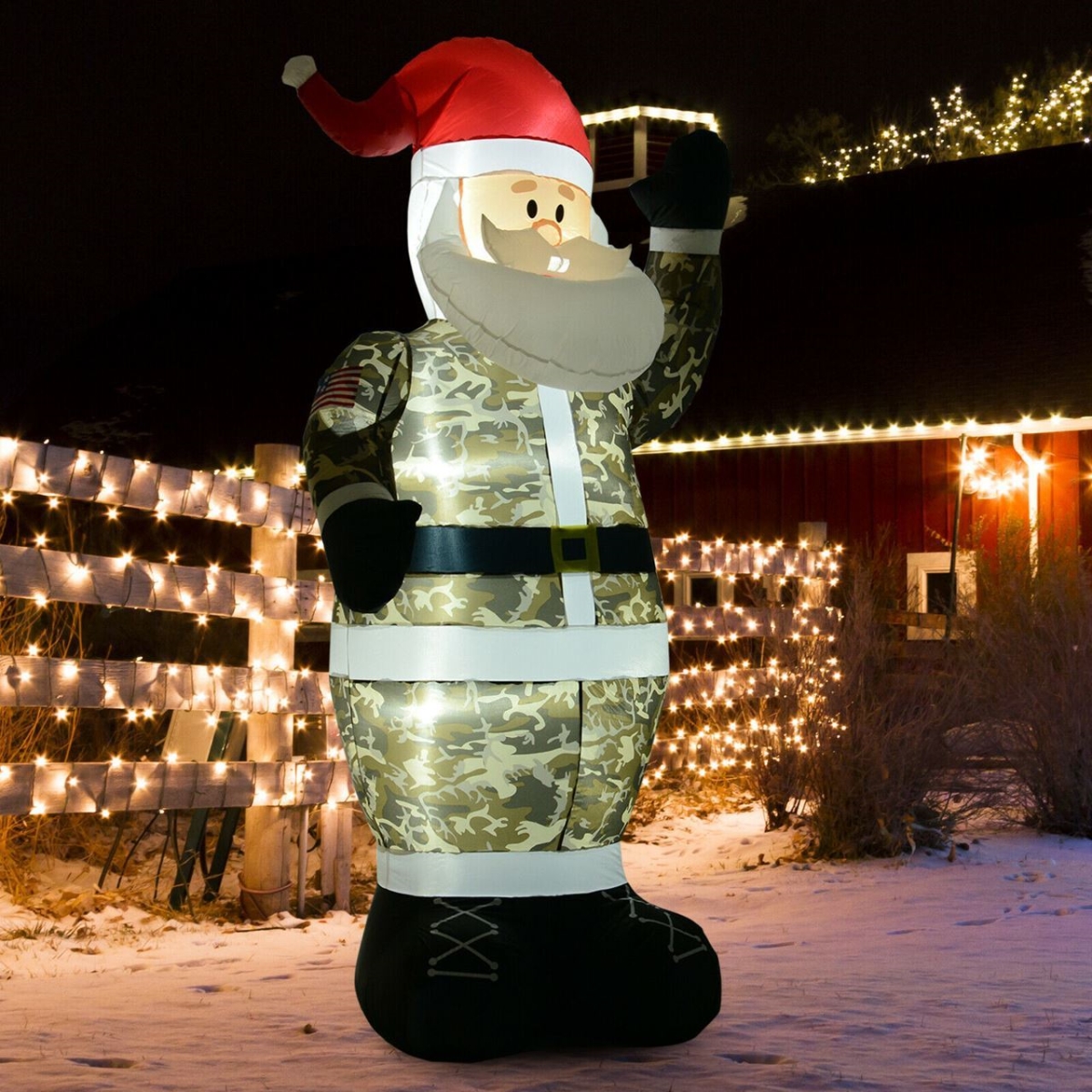 8 ft. Outdoor Inflatable Christmas Military Santa Claus Airblown -  OMG, OM3114679