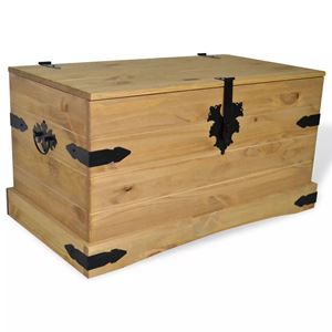 Picture of  CB20417 35 in. Mexican Pine Corona Range Storage Chest Trunk&#44; Brown