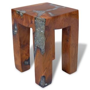Picture of  CB20456 11.8 x 11.8 x 15.7 in. Stool Teak Resin Side Table&#44; Multi Color