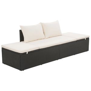 Picture of  CB20670 76 in. Outdoor Lounge Bed - Poly Rattan - Black