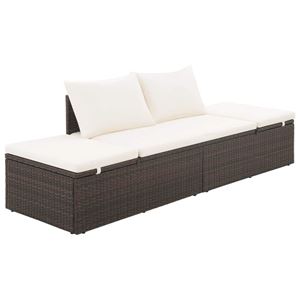 Picture of  CB20671 76 in. Outdoor Lounge Bed - Poly Rattan - Brown