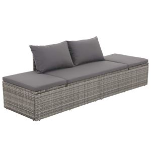 Picture of  CB20672 76 in. Outdoor Lounge Bed - Poly Rattan - Gray
