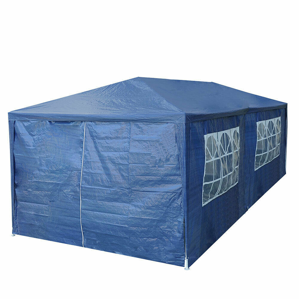 10 x 20 ft. Outdoor Canopy Gazebo Party Tent with 6 Walls - Blue