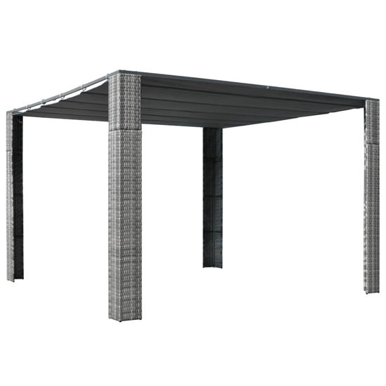 Picture of OnlineGymShop CB21152 118.1 x 118.1 x 78.7 in. Outdoor Rattan Roof Gazebo Tent - Gray & Anthracite