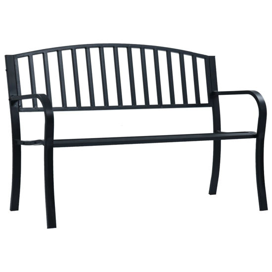 CB21449 49.2 x 20.9 x 32.3 in. Patio Bench - Black