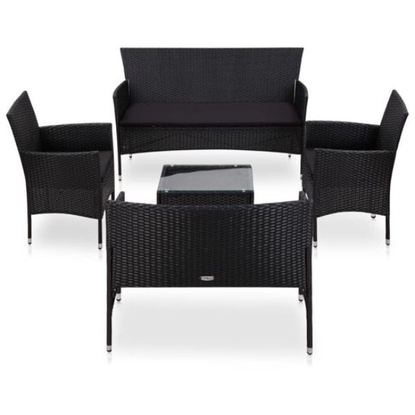 59.1 x 22.8 x 31.9 in. Outdoor Lounge Set, Black