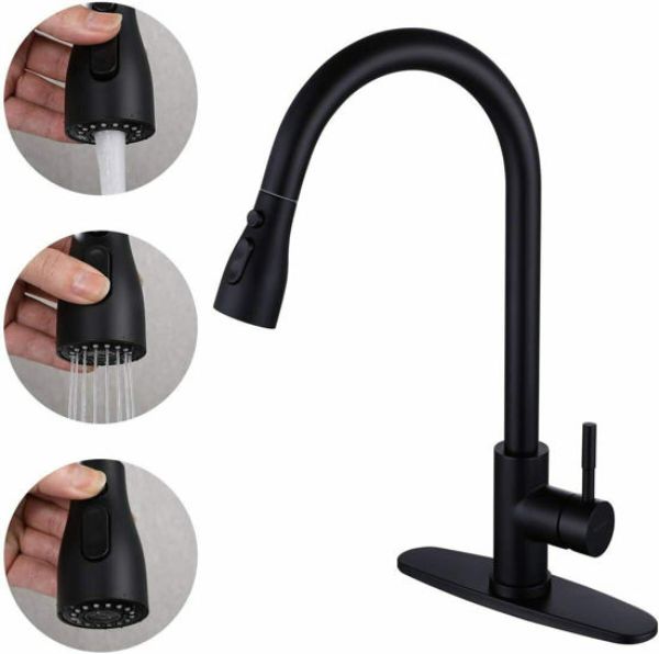 Picture of OnlineGymShop CB22045 15.7 in. Kitchen Pull Out Faucet, Matte Black