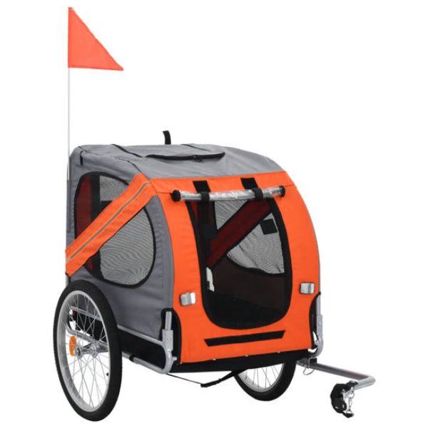 Picture of OnlineGymShop CB22068 53.9 x 28.7 x 35.4 in. Pet Bike Trailer&#44; Orange & Gray