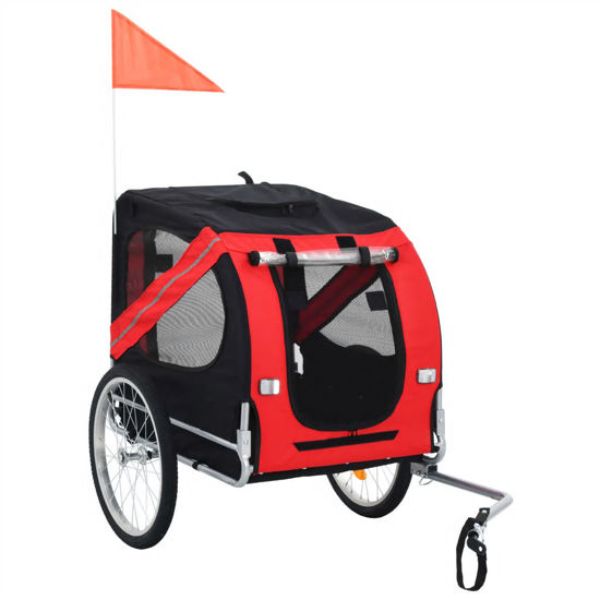 Picture of OnlineGymShop CB22070 53.9 x 28.7 x 35.4 in. Pet Bike Trailer&#44; Red & Black