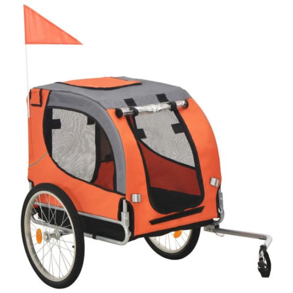Picture of OnlineGymShop CB22071 51.2 x 28.7 x 35.8 in. Pet Bike Trailer&#44; Orange & Gray
