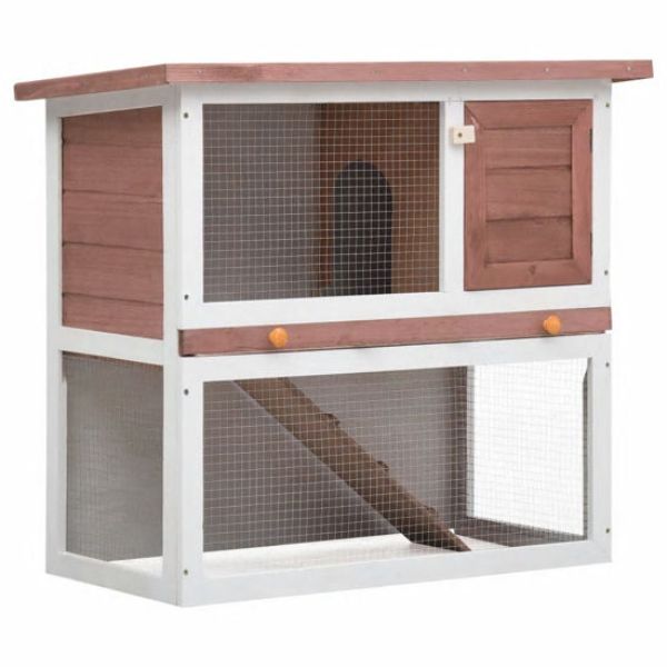 Picture of OnlineGymShop CB22113 15 x 30.3 x 30.5 in. Outdoor Rabbit Hutch&#44; Brown Wood