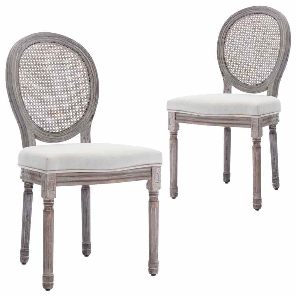 19.7 x 22 x 37.6 in. Dining Wood Fabric Chairs, Cream - 2 Piece -  ComfortCreator, CO3107691