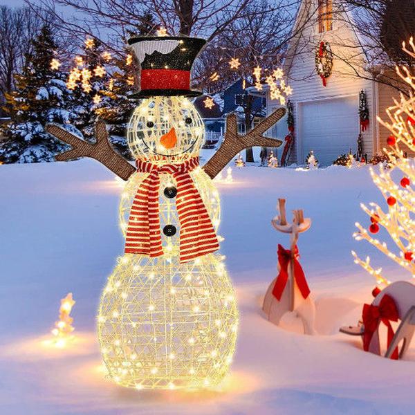3.5 ft. Christmas Snowman Decoration with Lights
