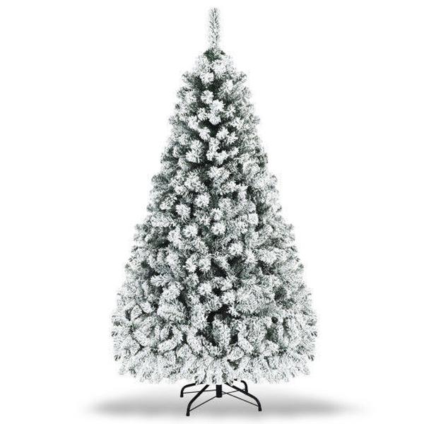 CB24217 6 ft. Christmas Tree with Pre-Lit Snow Flocked