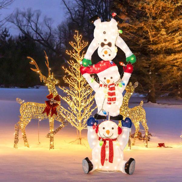 6 ft. Snowmen Christmas Decoration with Lights