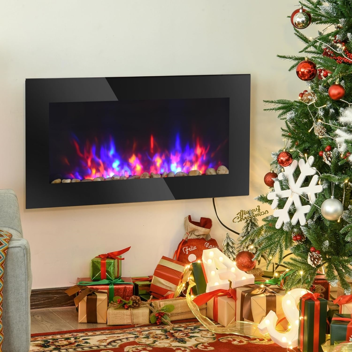 CB24280 Wall-Mounted Fireplace - 36'
