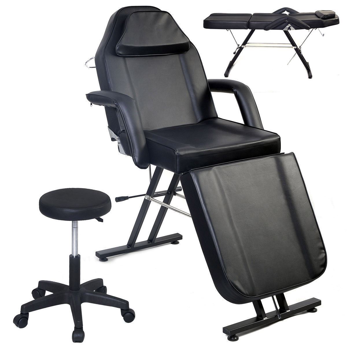 Picture of  CB16462 Massage Table Facial Bed Chair Adjustable Barber Beauty Salon Black