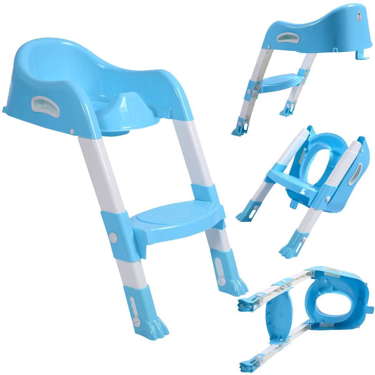Picture of  CB17184 Toilet Potty Trainer Seat Chair with Ladder Step Up Stool for Toddler&#44; Blue