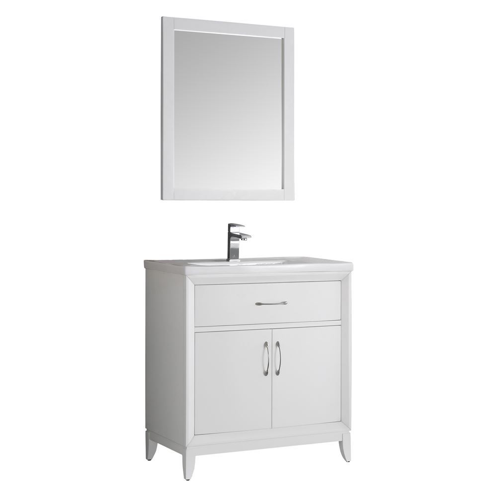 Picture of  FVN2130WH 30 in. Fresca Cambridge White Traditional Bathroom Vanity with Mirror