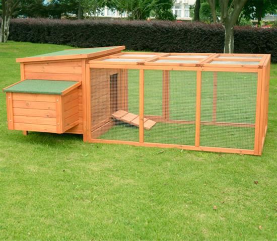Picture of Online Gym Shop CB16055 Wood Chicken Coop Rabbit Hen House Nest Huge Run Backyard Poultry Cage