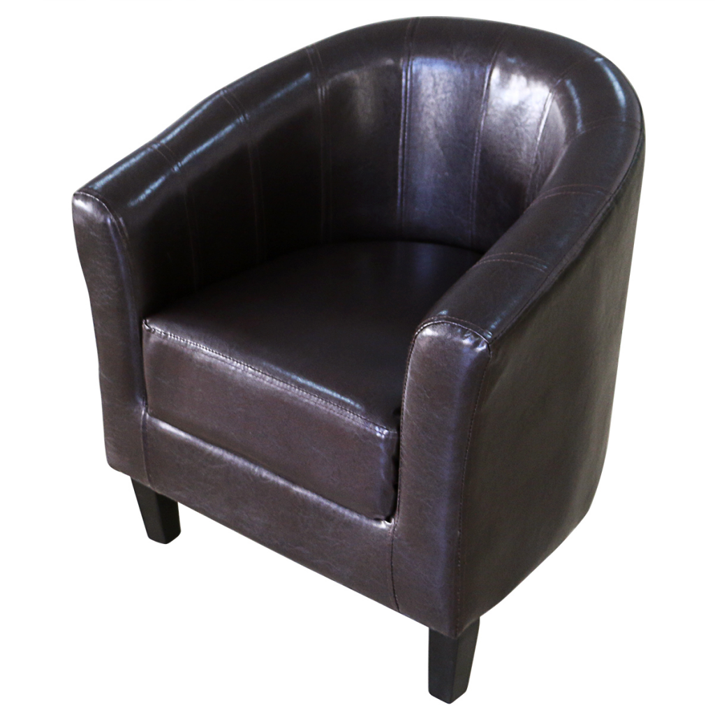 Artificial Leather Tub Chair - Brown