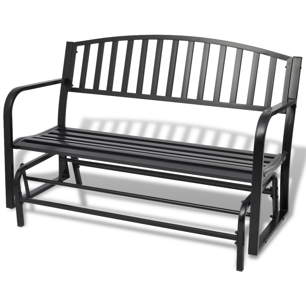 Outdoor Swing Bench, Black