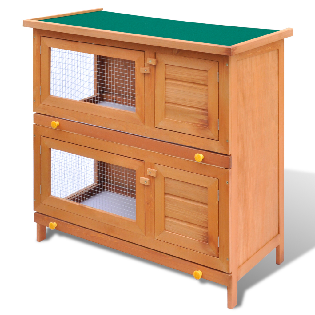 Picture of Online Gym Shop CB17592 Outdoor Wooden Chicken Coop Rabbit Hutch Small Animal House Pet Cage 4 Doors - 36 in.