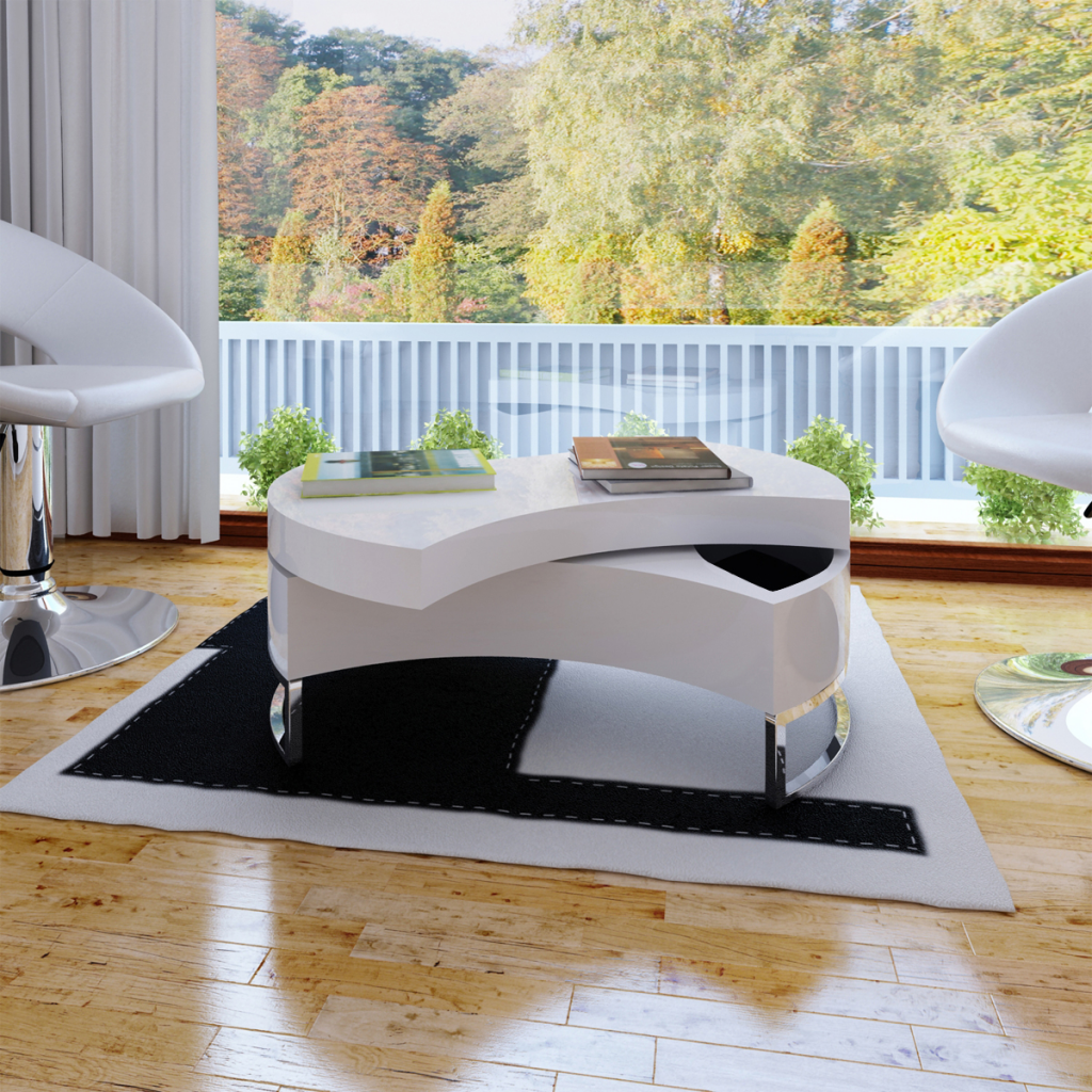Picture of  CB17915 Adjustable High Gloss Coffee Table - White