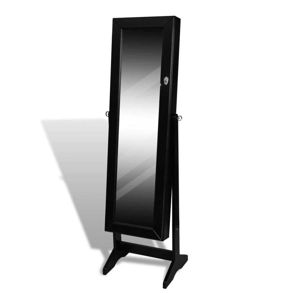 Picture of  CB18241 Jewelry Cabinet with Mirror Free Standing - Black