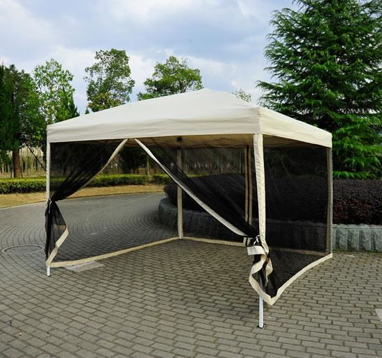 Picture of  CB16285 10 x 10 ft. Outdoor Easy Pop Up Canopy Tent with Mesh Side Walls - Tan