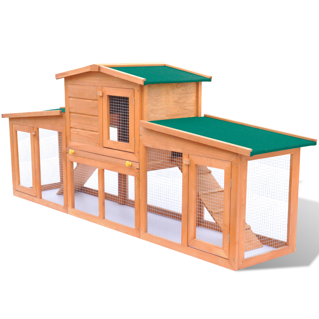 Picture of  CB17596 75 in. Chicken Coop Small Animal House Large Rabbit Hutch Pet Cage with 2 Runs - Wood