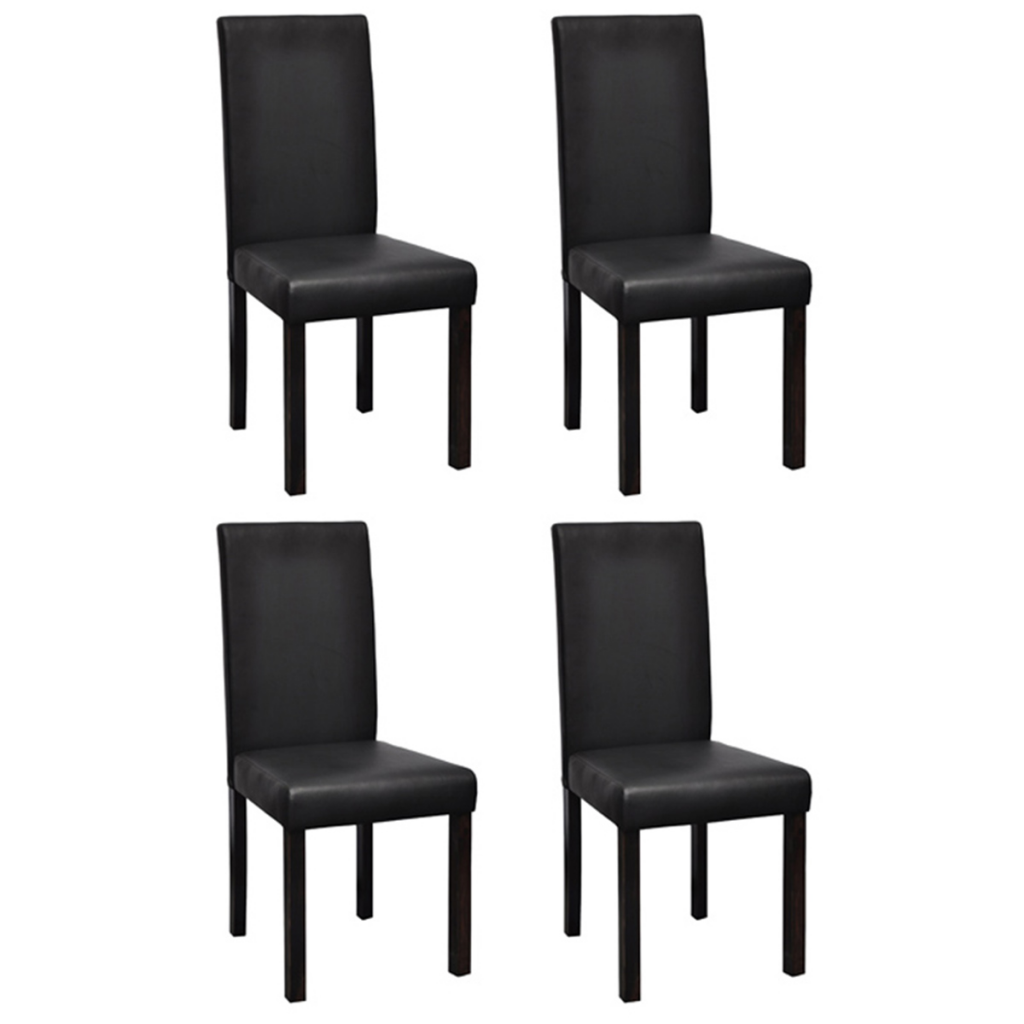 Picture of  CB18193 Modern Artificial Leather Wooden Dining Chair&#44; Black - 4 Piece