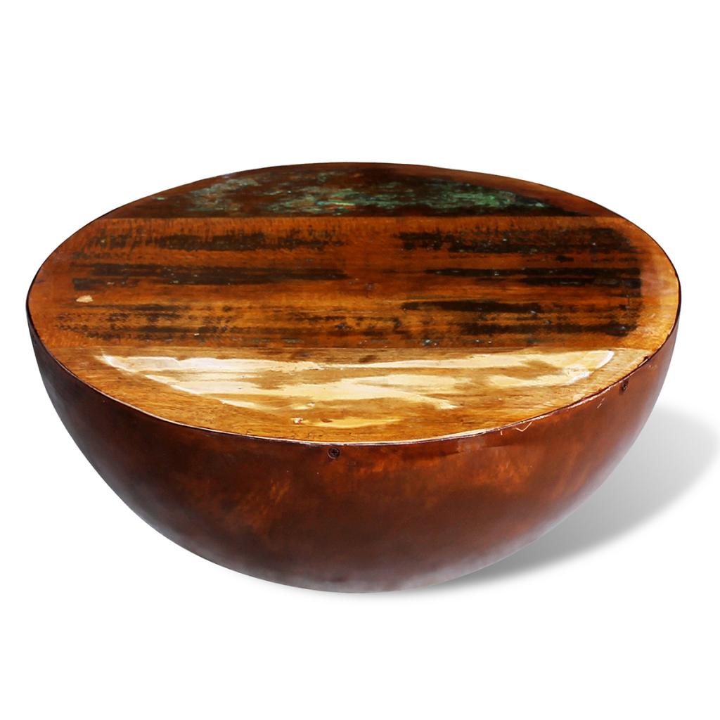 Picture of  CB18126 Bowl Shaped Coffee Table Solid Reclaimed Wood with Steel Base