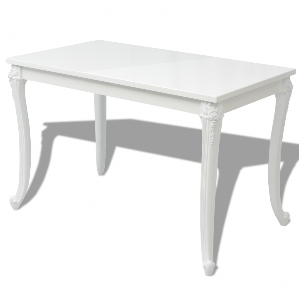 Picture of  CB19617 High Gloss White Dining Table - 47.2 x 27.6 x 30 in.