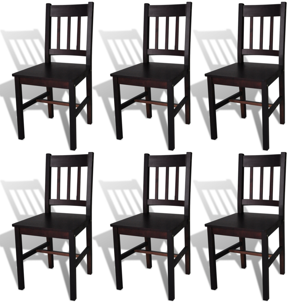 Picture of  CB19739 6 Piece Brown Wood Dining Chair - 16.3 x 17.9 x 34 in.