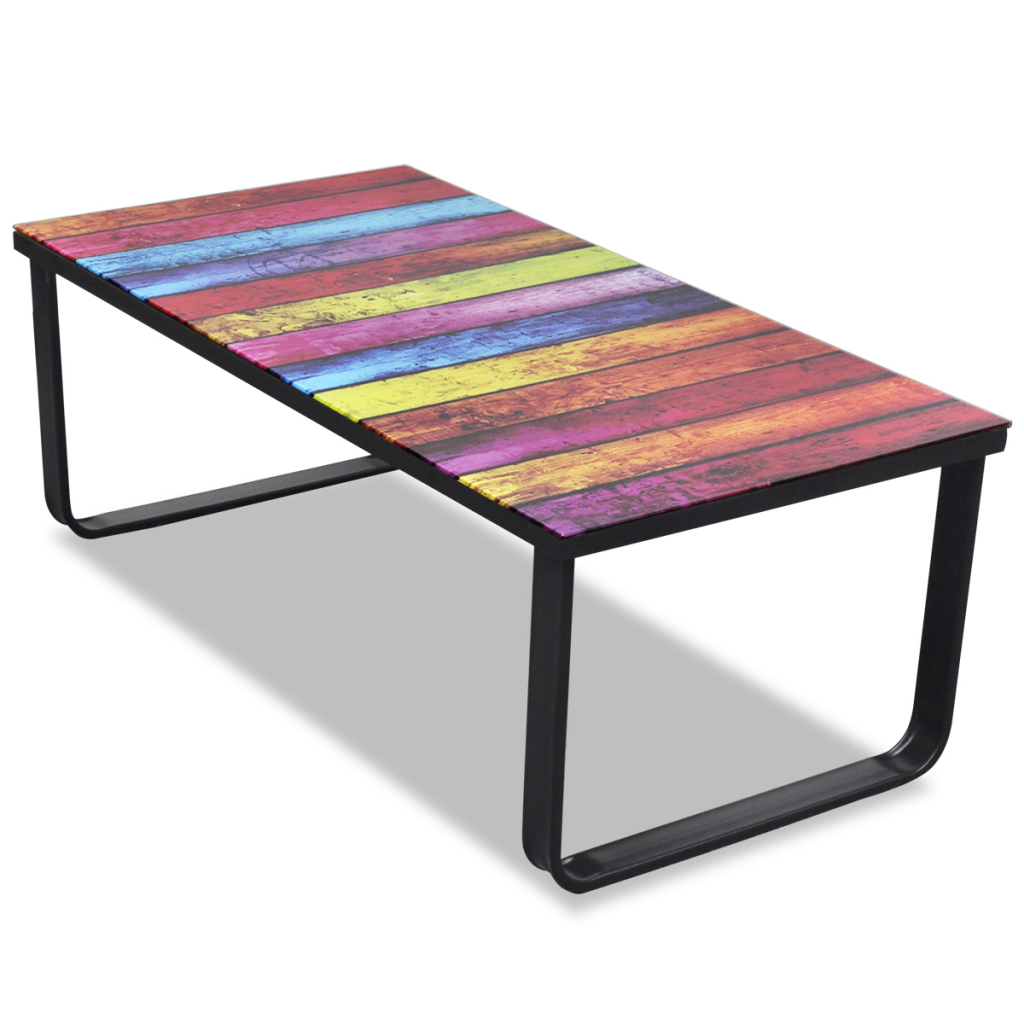 Picture of  CB19390 Glass Coffee Table with Rainbow Printing