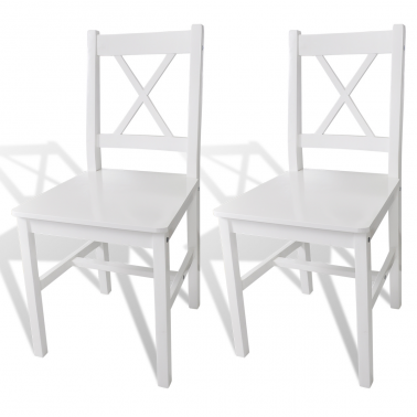 Picture of  CB19399 2 Piece White Pinewood Dinning Chairs