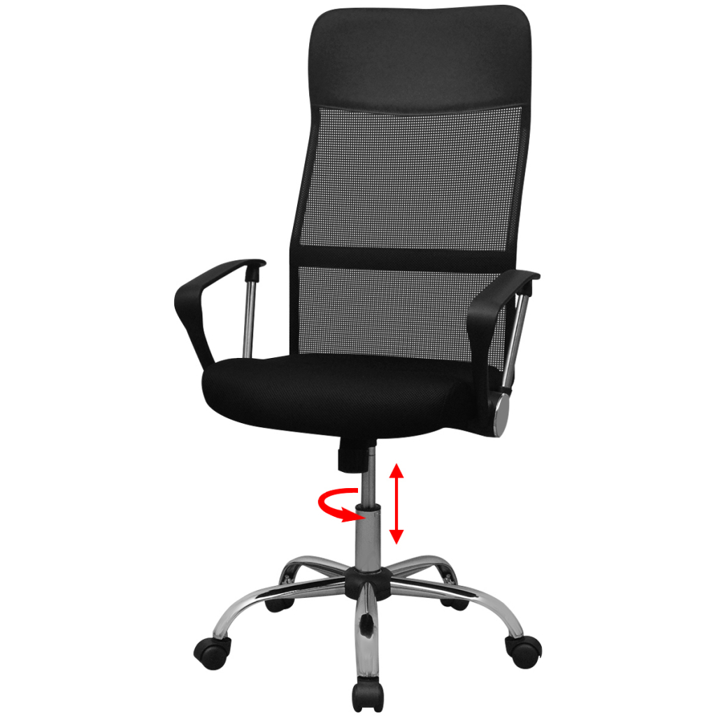 Picture of  CB19163 Half Polyurethane Office Chair&#44; Black - 24.2 x 23.6 in.