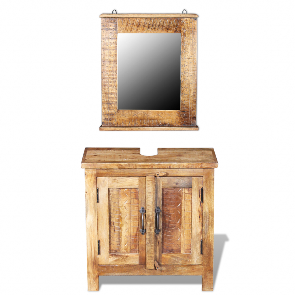 Picture of  CB19647 Bathroom Vanity Cabinet with Mirror Solid Mango Wood