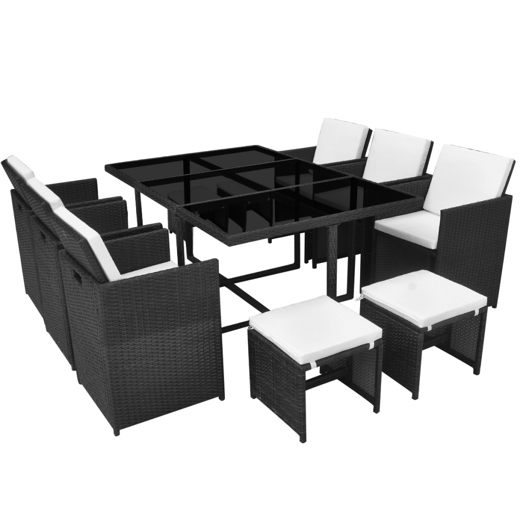 Picture of  CB19248 27 Piece Outdoor Poly Rattan Dining Set&#44; Black