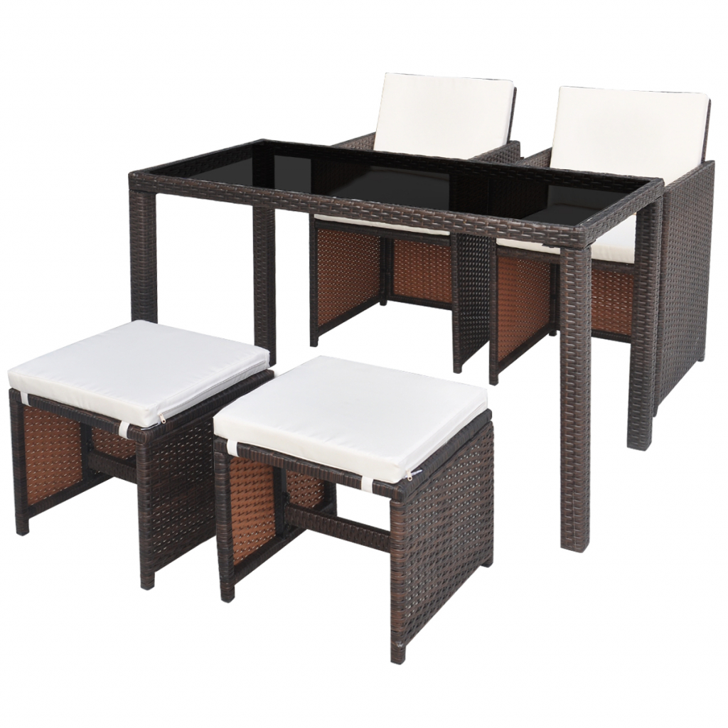 Picture of  CB19250 11 Piece Outdoor Poly Rattan Dining Set&#44; Brown