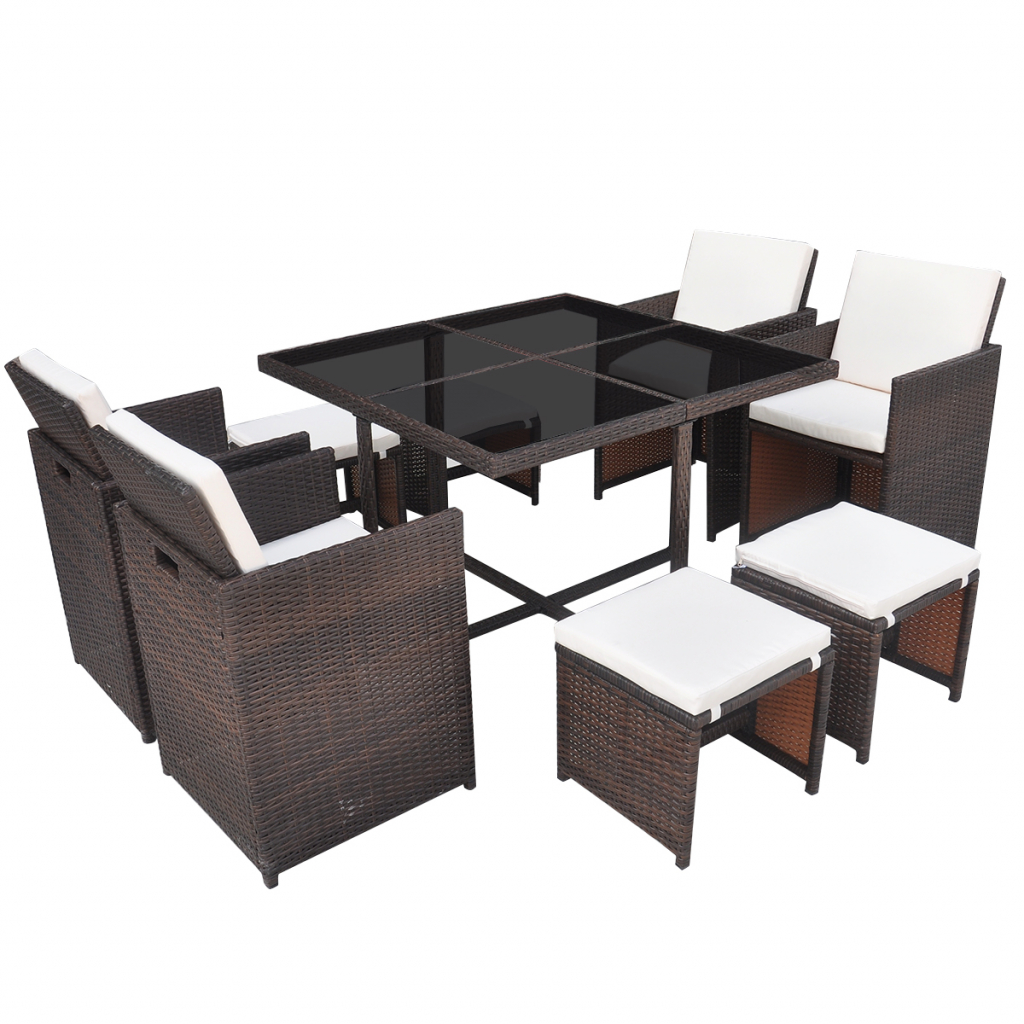 Picture of  CB19251 21 Piece Outdoor Poly Rattan Dining Set&#44; Brown
