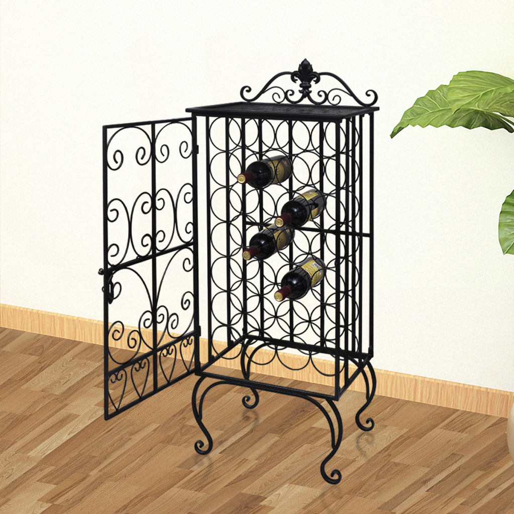 Picture of  CB17968 Metal Wine Cabinet Rack Wine Stand for 28 Bottles