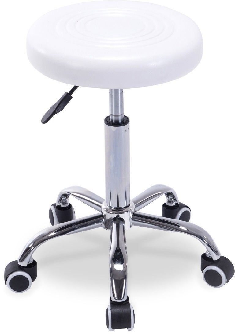 Picture of  CB19783 Salon Spa Stool Round Seat Hydraulic Adjustable Height&#44; White