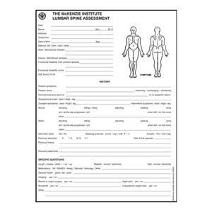 Picture of OPTP 712-3 Lumbar Spine Assessment Forms&#44; 50 Forms Per Pad